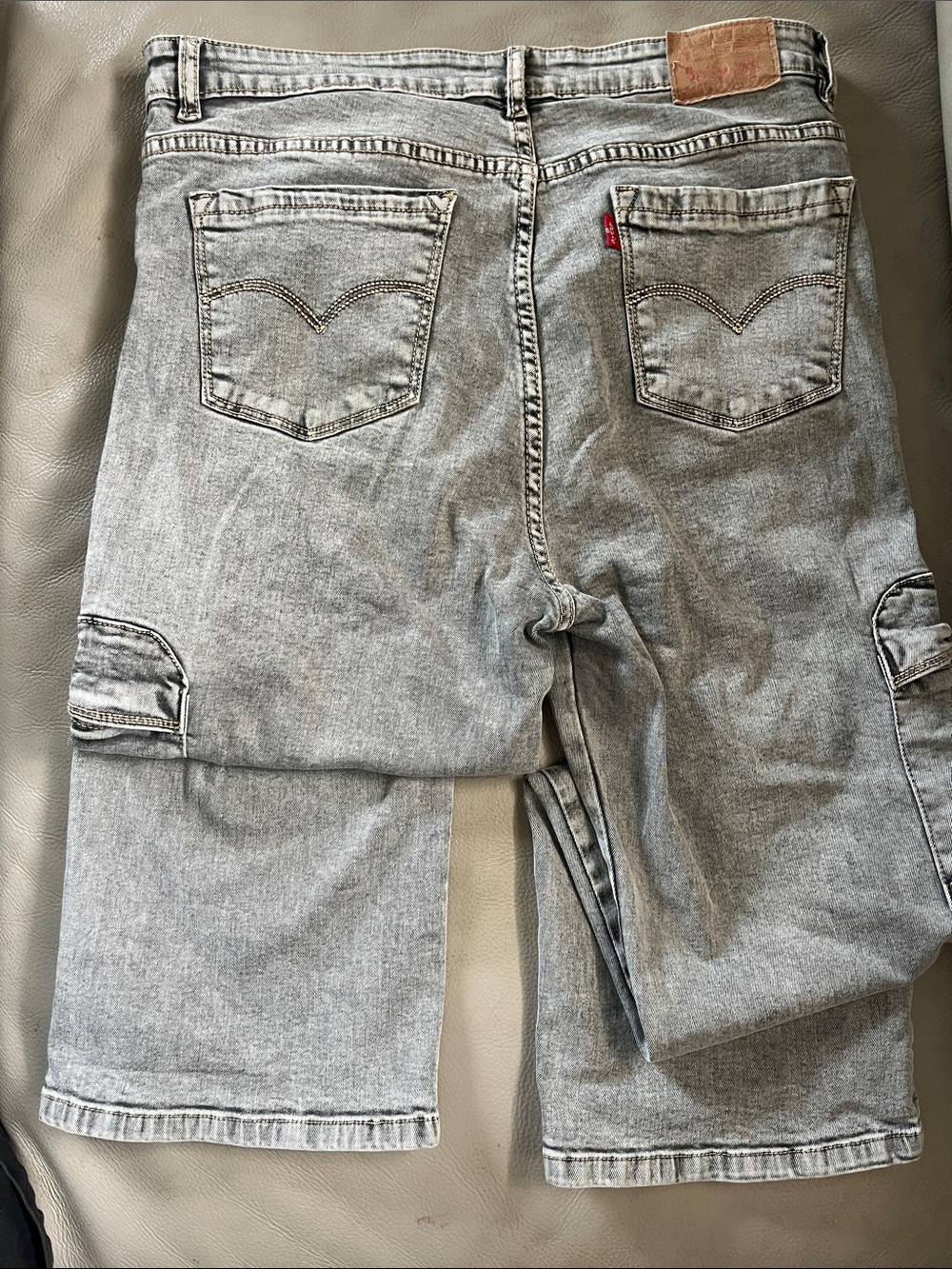 Levi's Light Gray Denim Cargo jeans with Back Pockets